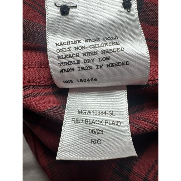 Alesbury Men's Red Black Plaid Button Up Long Sleeve Slim Shirt SIZE LARGE SLIM - Picture 5 of 8